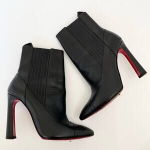 Christian Louboutin Me in the 90's 100 Black Leather Calf High Heels Boots EU 38